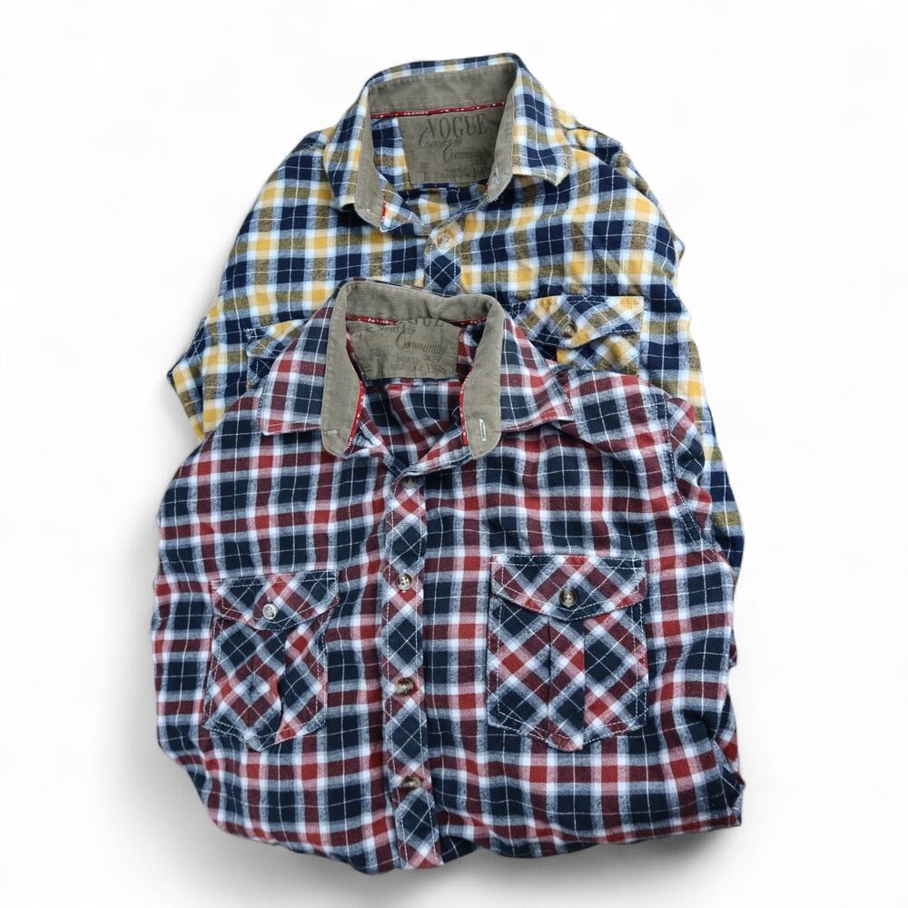 2 Pack Vogue Men's Plaided Shirts Size rge‎